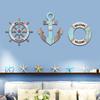 1SET New Nordic Bathroom Wall Decor Wooden Brand Coast Wooden Nautical Summer Bedroom Wall Decoration Wood Crafts