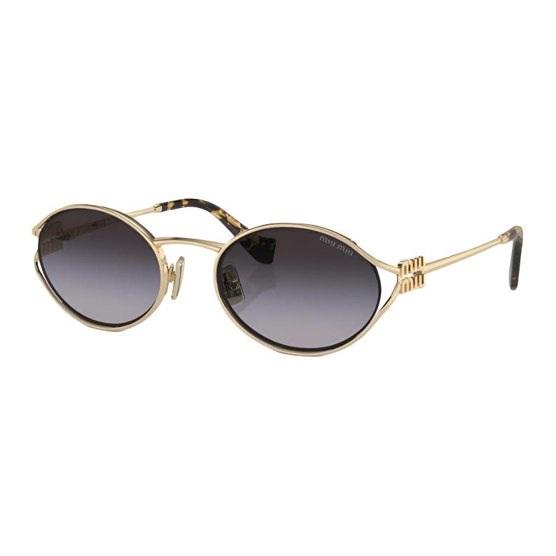 

Miu Miu Oval Sunglasses With Logo Women sunglasses Gold 22865434 Eyeglass Case/Pouch+Box