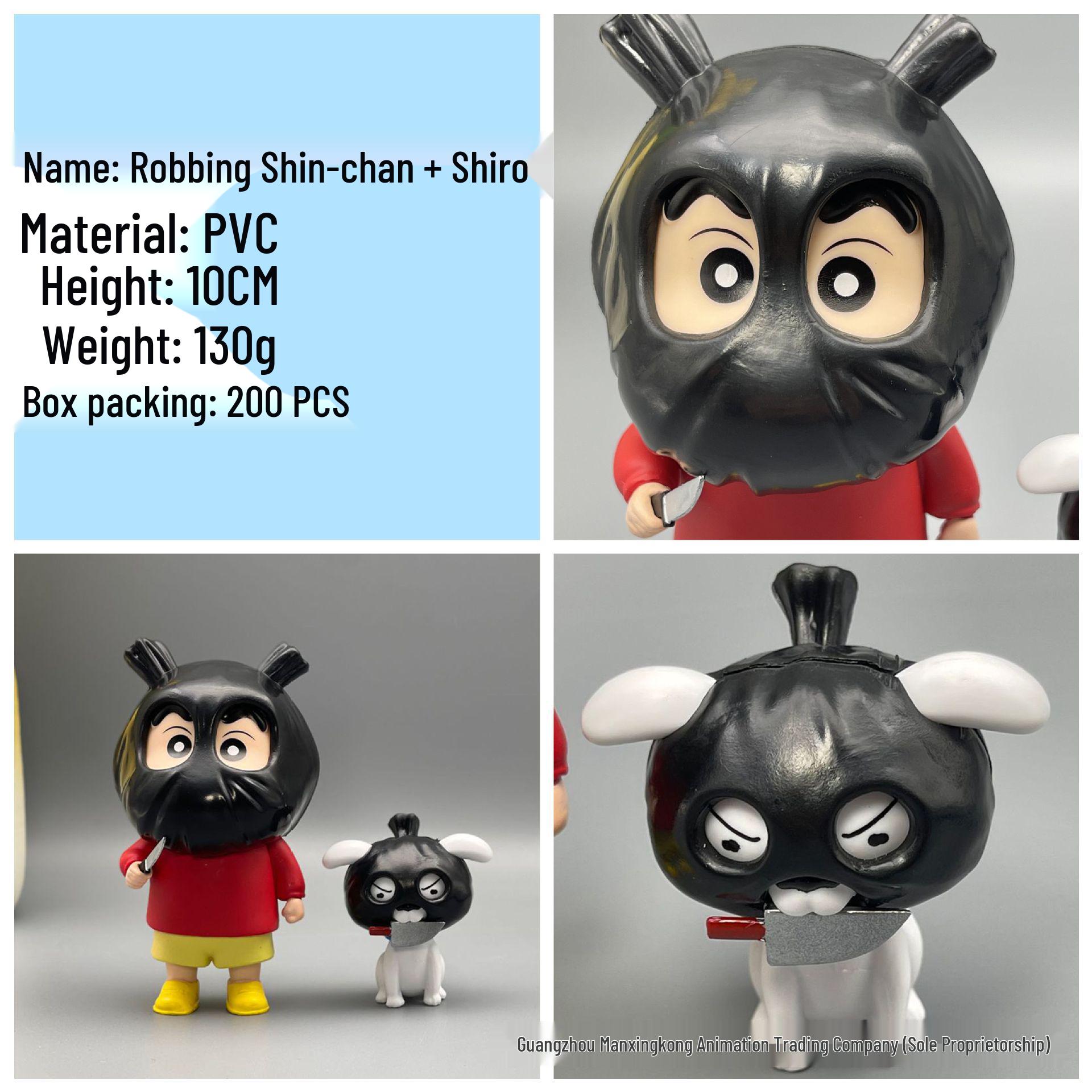Crayon Shin-chan & Shiro Q Version Robber Shin-chan Trendy Anime Figure