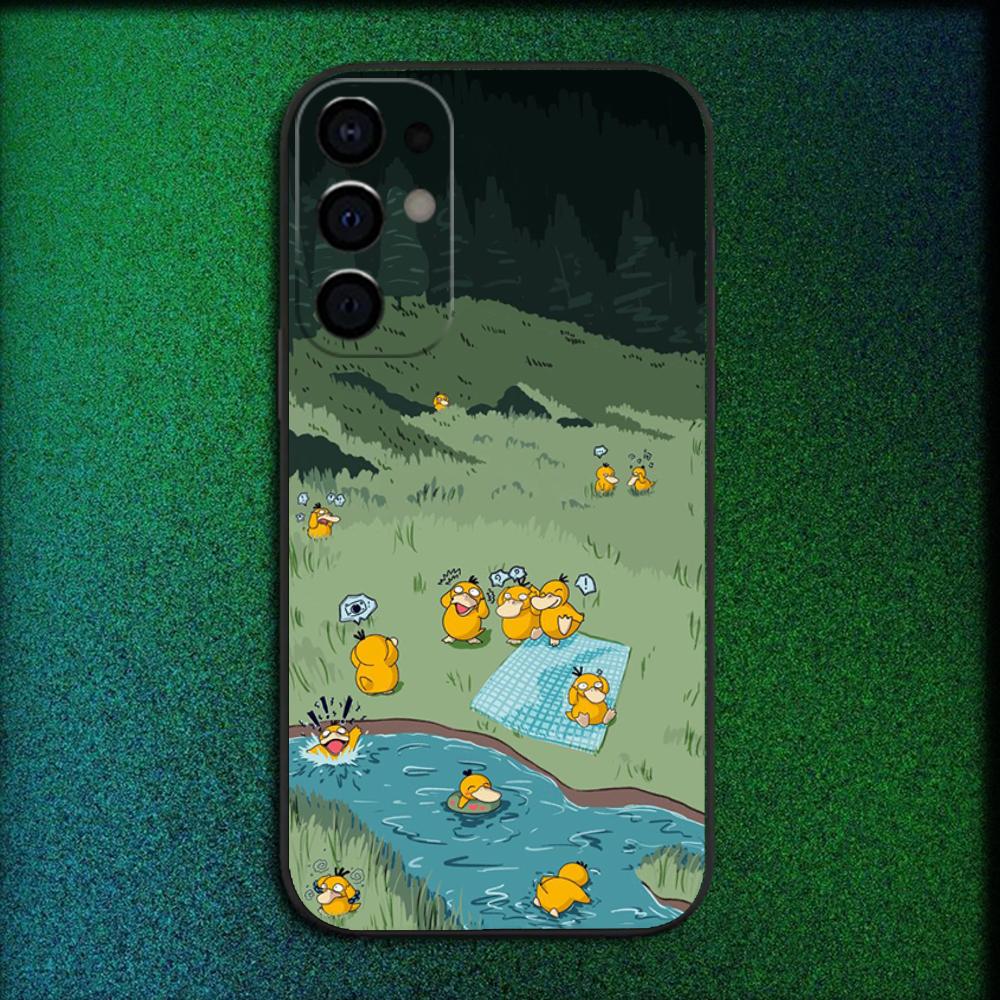 Cool-P-Psyduck Süße Handyhülle Für Samsung S25,S24,S21,S22,S23,S30,Ultra,S20,Plus,Fe,Lite,Note,10,9,5G Schwarze Abdeckung