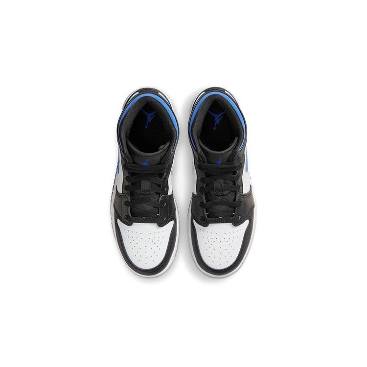 (GS) Air Jordan 1 Mid 'White Black Racer Blue' Kids' 554725-140