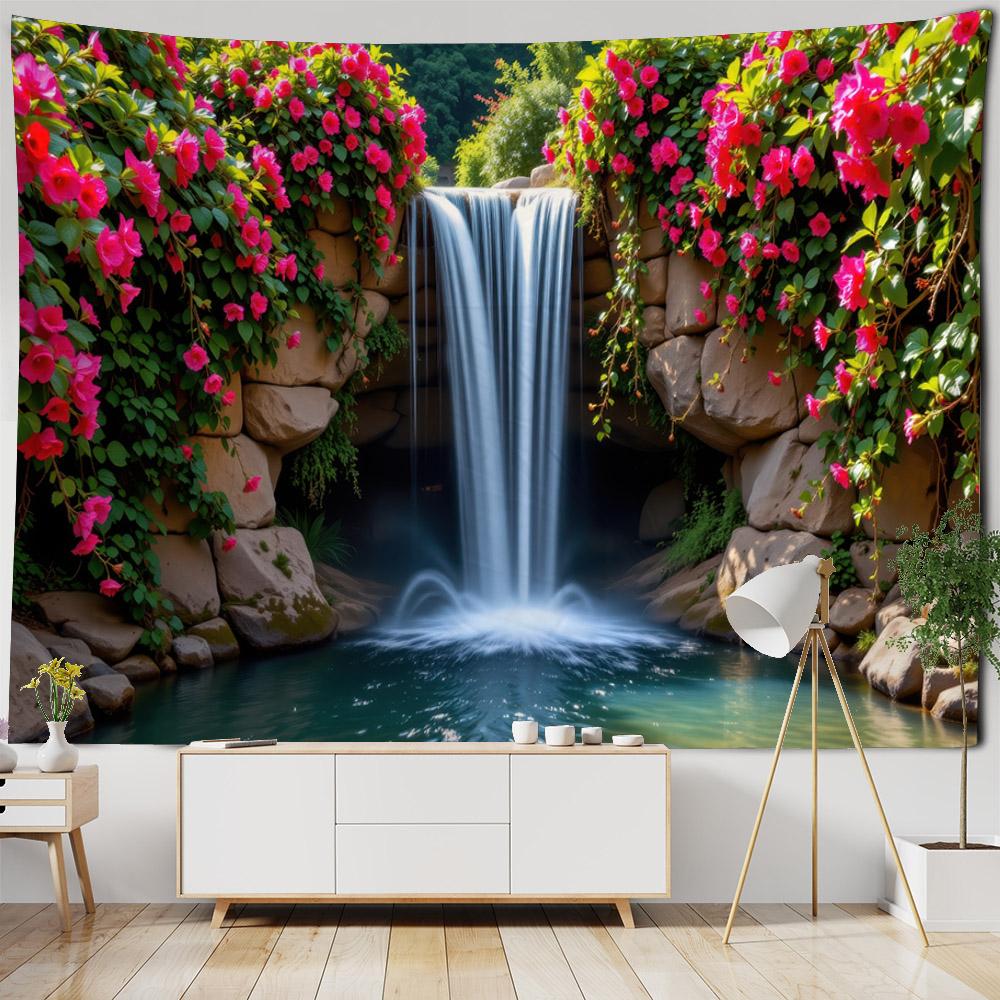 Natural Scenery Waterfall Tapestry Wall Hanging Beautiful Fabric Home Decoration Suitable for Bedroom Living Room