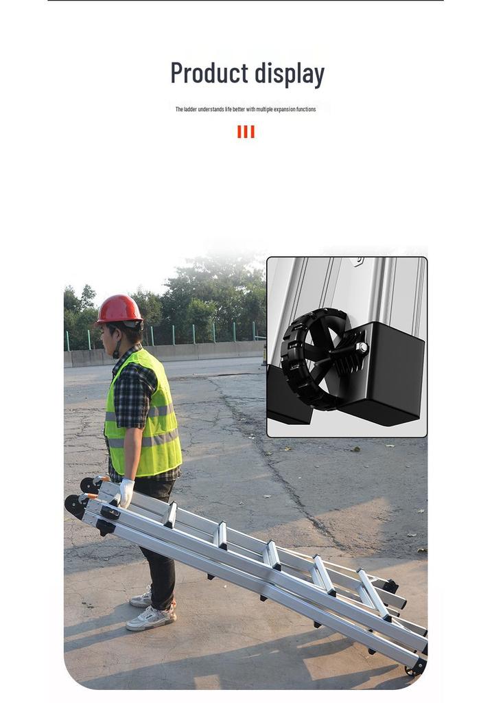 Aluminum Alloy Telescopic A-frame Ladder - Foldable, Extra Long, Safety Engineering Ladder