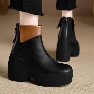 Fashion Brand New Gothic Style Sexy Elegant Chunky Platform Women Ankle Boots Big Size Walking Comfy Woman Shoes Platform Shoes