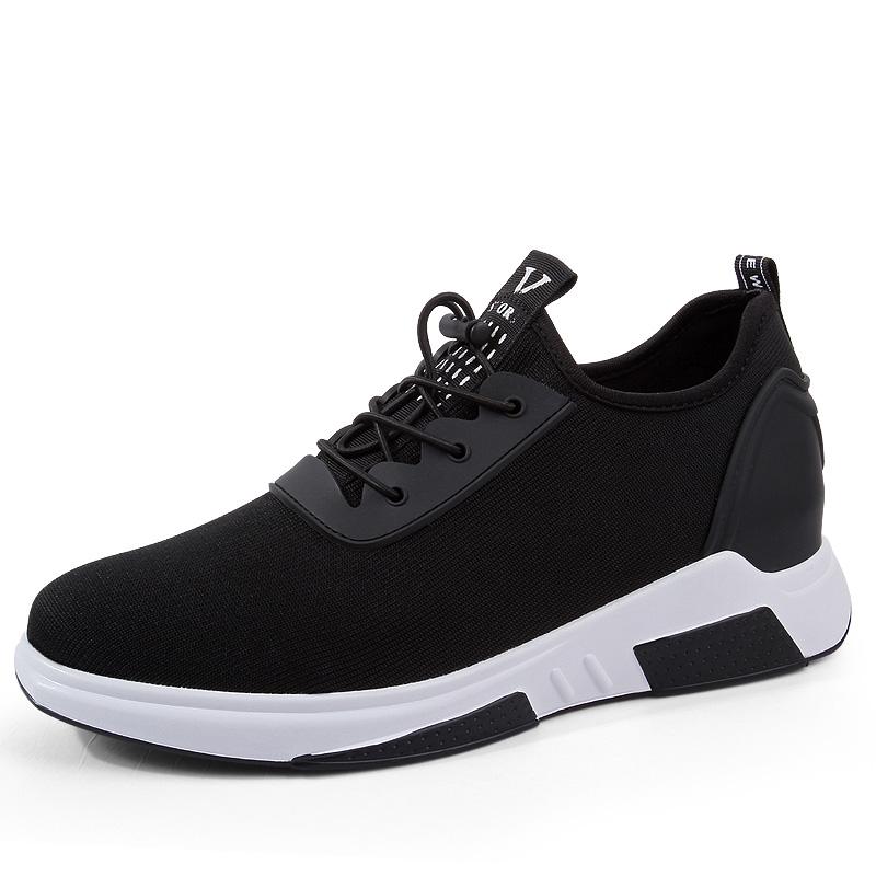 

Booster Shoes Men Lift Sneakers 6cm Height Increase Elevator Heel Sports Breathable Mesh Summer 37 чёрный