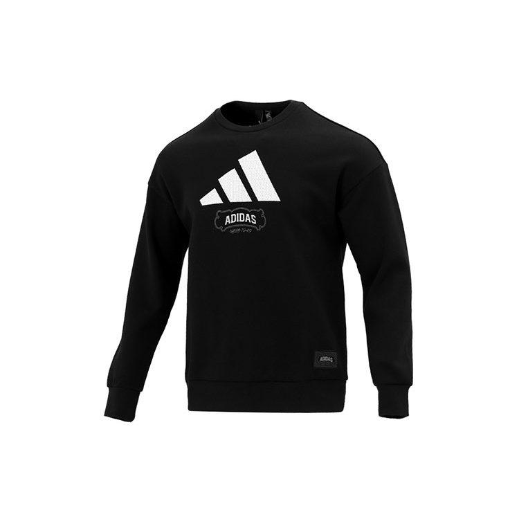 adidas Sweatshirts Men's Black Crew Neck Moderate Regular HE7464
