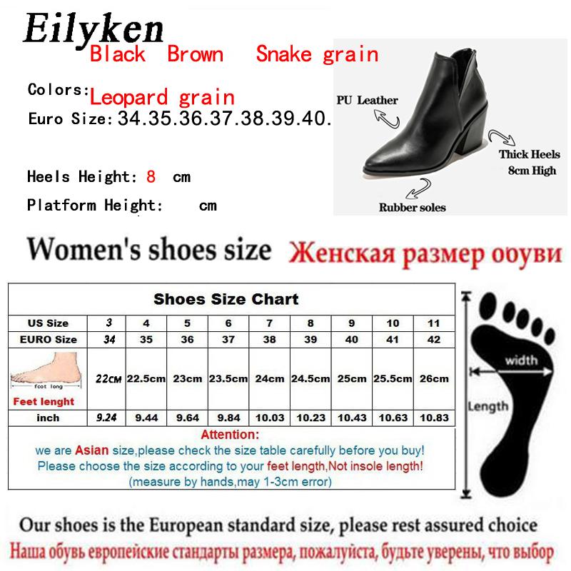 Fashion EilyKen Autumn Winter Casual Western Cowboy Ankle Boots Women Snake Cowgirl Booties Short Cossacks Botas High Heels Shoes