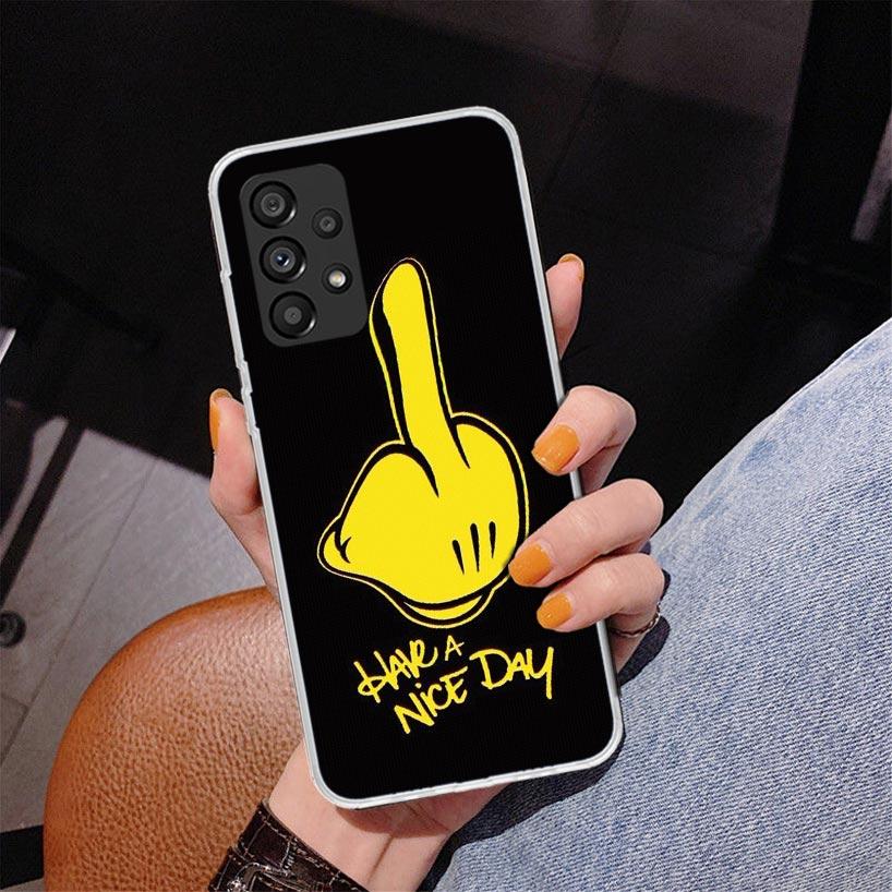 Middle Finger Phnoe Case for Samsung Galaxy A17 A37 A57 A16 A26 A36 A56 A15 A14 A13 A55 A54 A53 A35 A34 A33 A25 A24 A23 A52 Gala
