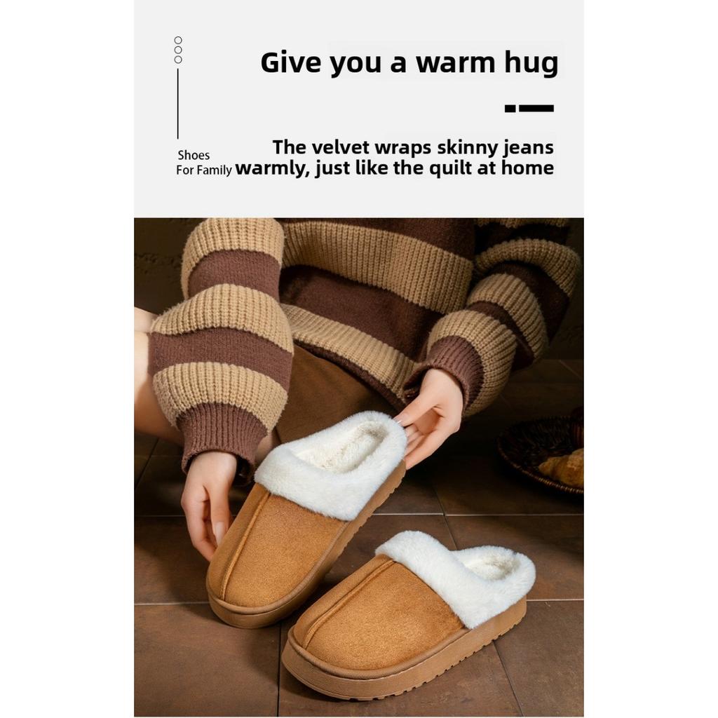 Unisex Couple Slippers, Winter Home Comfort In Fluffy Slippers with Soft Plush Upper and Comfortable
