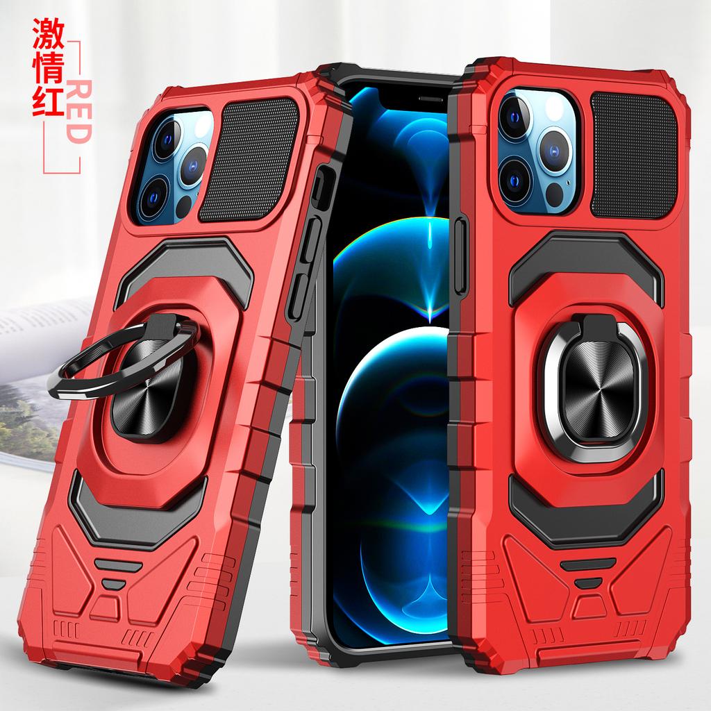 Applicable To Iphone15pro Alliance Armor Series Mobile Phone Case Wholesale Military Anti-drop Ring Bracket Case