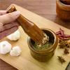 Wooden Grinding Bowl Household Kitchen Manual Garlic Ginger Spices Grinder Mortar Pestle Set
