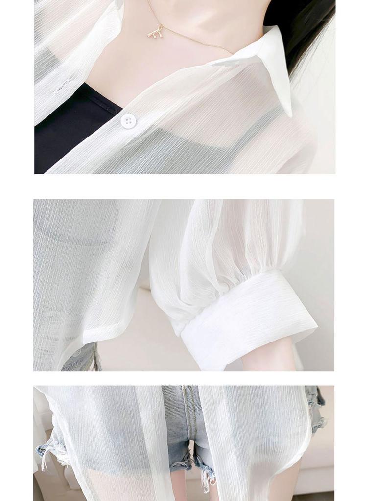 Women's Chiffon Airy Sunscreen Shawl – Sheer Summer Tie-Up Top