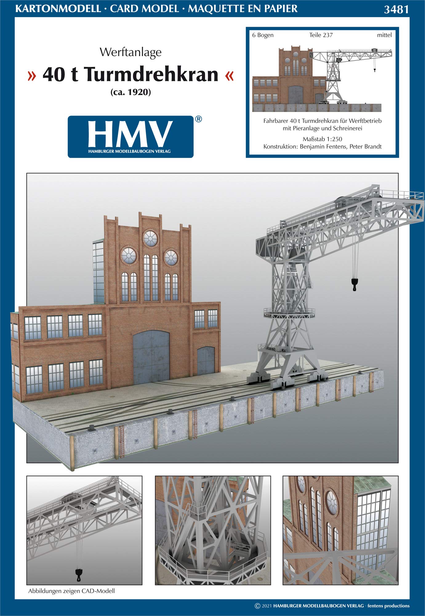 

HMV 3481 Картонная модель судостроительного крана 40 т -