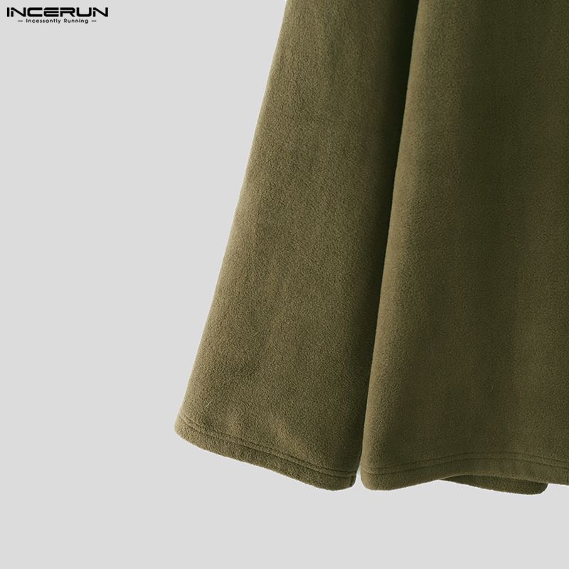 INCERUN Two Pieces Sets Winter Autumn Men Long Sleeve Furry Pullovers Long Pants Casual Outfits