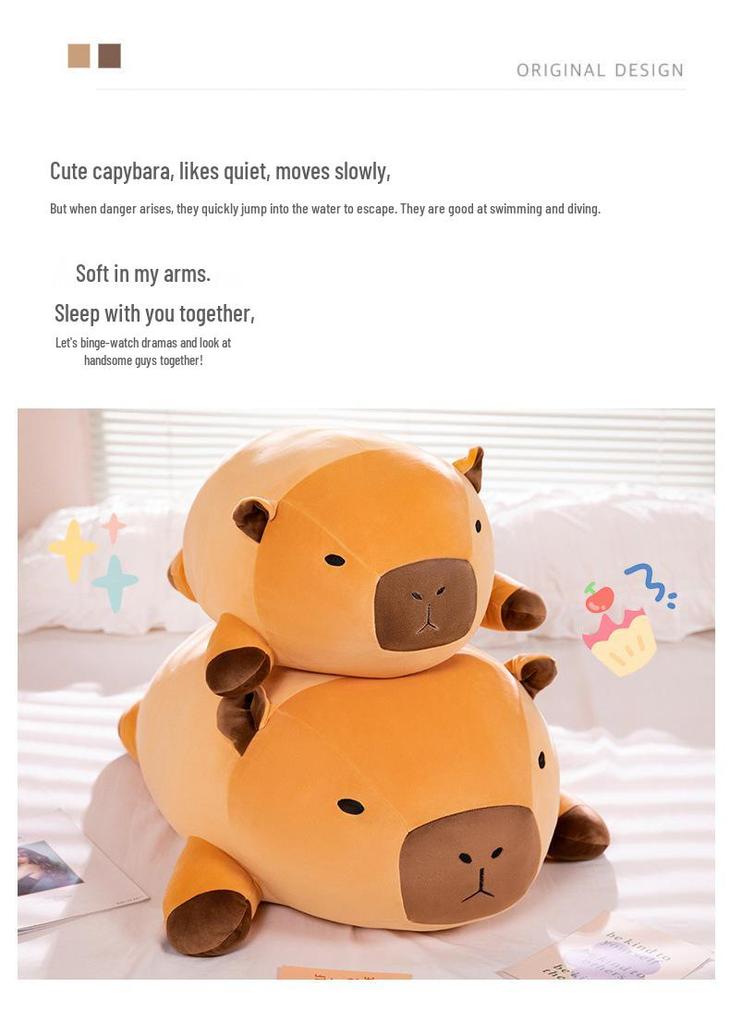 Capybara Hugging Pillow Plush Toy - Cute & Comfy Sleep Doll for Girls