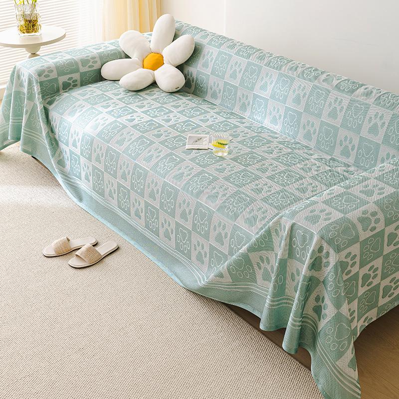 Cool Ice Silk Sofa Cover Towel Full Covered Cover Blanket Summer Sofa Cushion Summer Simple Design Modern Summer Mat Cushion