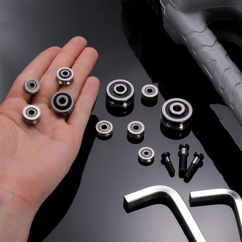 PATIKIL 12pcs Small U-Groove Ball Bearing Pulleys 4x13x4mm Miniature Pulley Bearing Carbon Steel Rail Trucks for Clinical Motion System Replacement