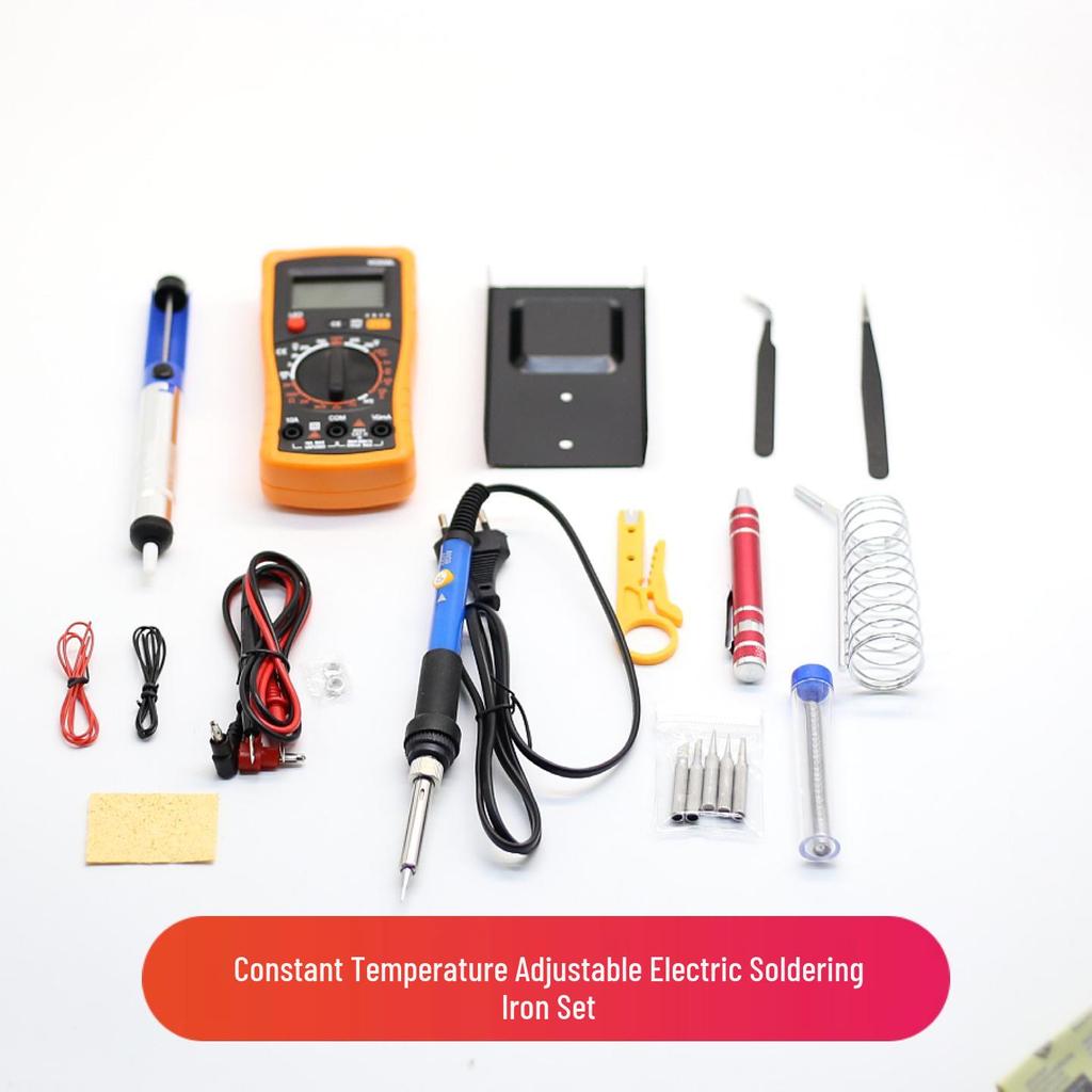 90W Multimeter and Soldering Iron Set for Electronic Repairs, Student Projects, and Household Use