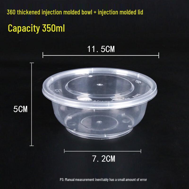 350ml Disposable Microwaveable Plastic Bowls with Lids (600 Sets)