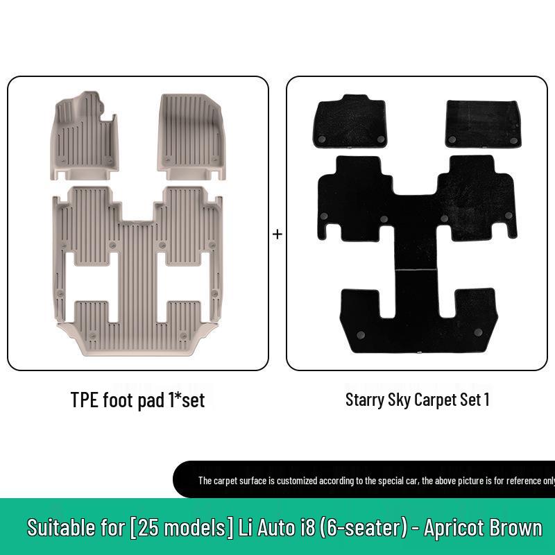 Ideal I8 Car Floor Mat Set: Compatible with 25 Models - Includes TPE Floor, Trunk, and Seat Back Mats.