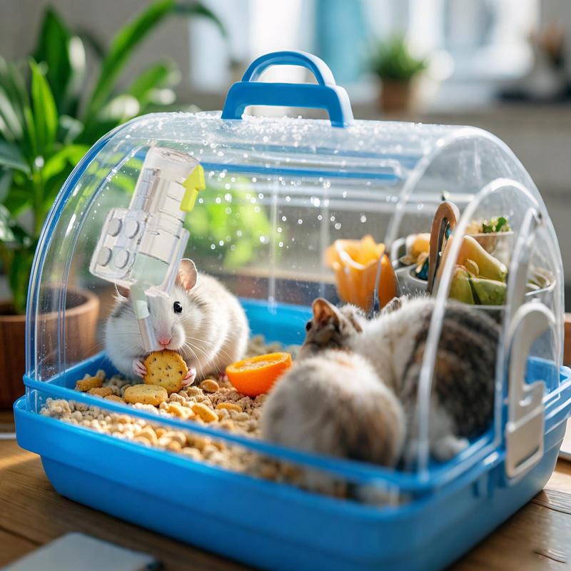 Hamster Water Bottle Stand Transparent Feeder Bracket Leakproof Hamster Water Bottle Magnetic Holder For Squirrels Food Feeder