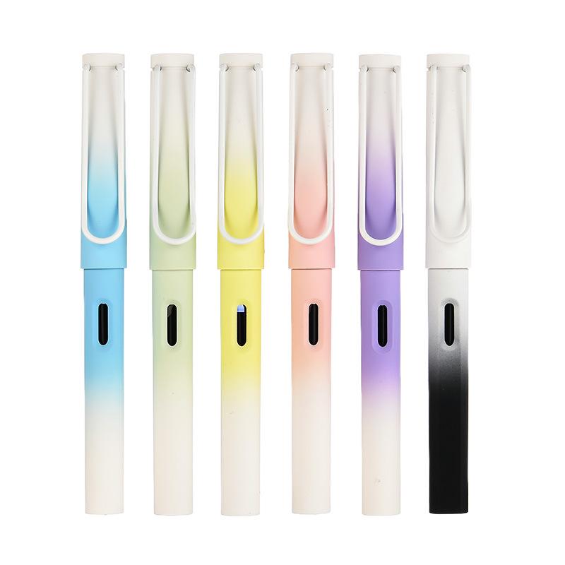 Morandi Gradient Fountain Pen: Customizable Calligraphy Pen with Logo Printing, EF/F Nib, and Ink Cartridges.