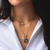 Collana Retro Cuore Nautico con Moneta e Costellazione Drip per Donna - Stile Europeo e Americano.