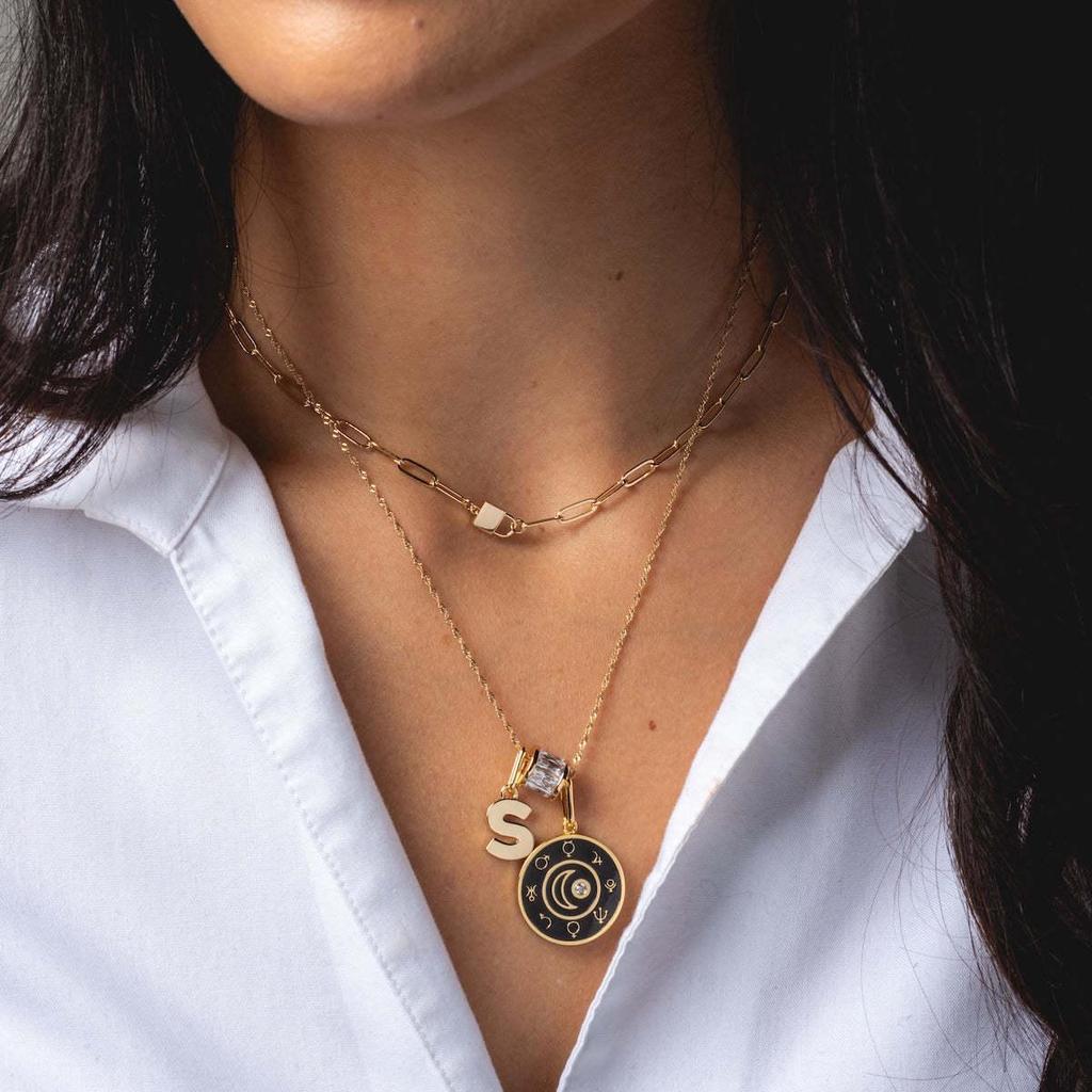 Collana Retro Cuore Nautico con Moneta e Costellazione Drip per Donna - Stile Europeo e Americano.