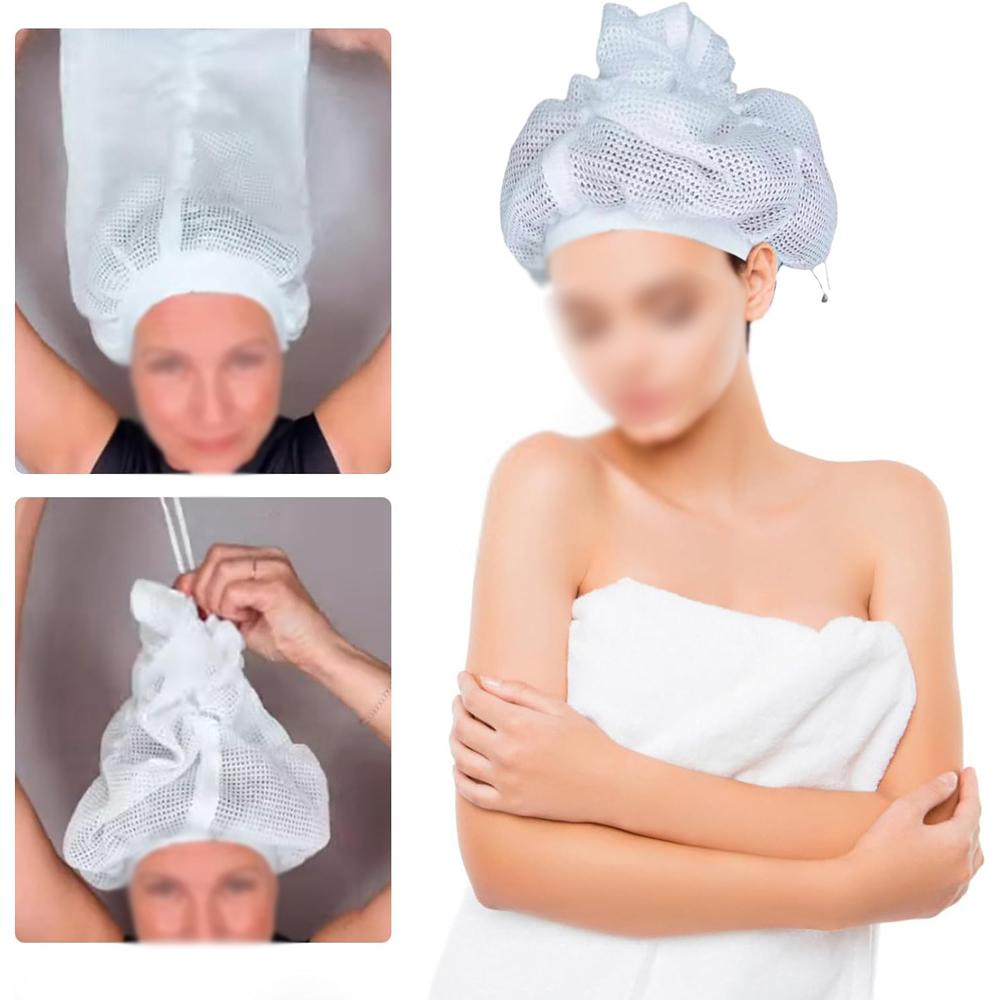 Síťovaná plopping čepice na sušení kudrnatých vlasů, Soulta síťovaná plopping čepice, Čepice na sušení vlasů, Nastavitelná