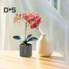 Artificial Potted Plant Faux Moth Orchid Bonsai Desktop Artificial Potted Phalaenopsis Flowers for Home Dining Table Office Desk Decoration