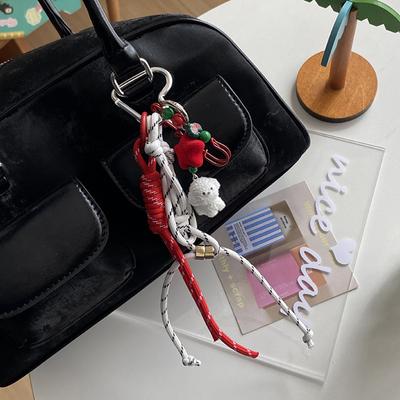 Colorful Braided Lanyard Keychain For Phone Case Decoration Women Chic Bag Pendant Kpop Diy Key Chains Friend Couple Gift