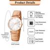Edelstahl Armbanduhr mit Wasserdichtem Niedlichem und Stilvollem Analogem Einheitsgröße Passt Quarz Roségold Perfektes Geschenk für Tag Damen Design Anzeige,