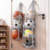 Foldable Multi-Layer Ball Storage Basket Household Basketball Storage Basket Doorway Storage Hanging Bag Multi-Functional Storage Rack