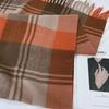 2024 Women's Winter Plaid Tassel Shawl - Korean-Style Thick Warm Imitation Cashmere Scarf for Students and Couples