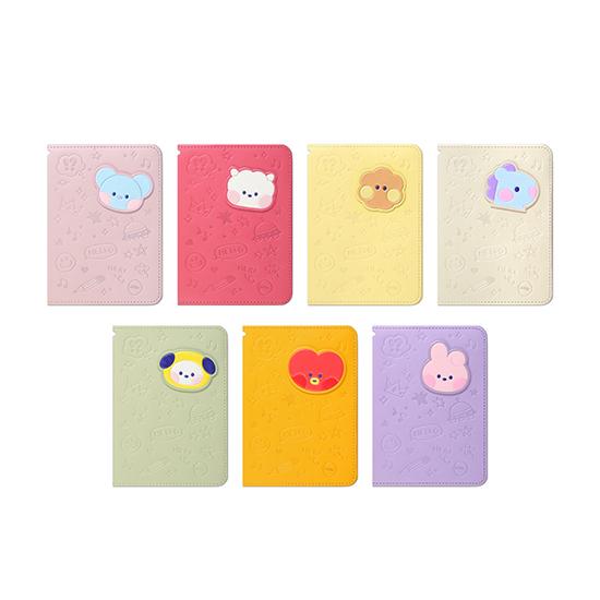 

BT21 Миниатюрная кожаная обложка для паспорта с нашивками, 1 шт.