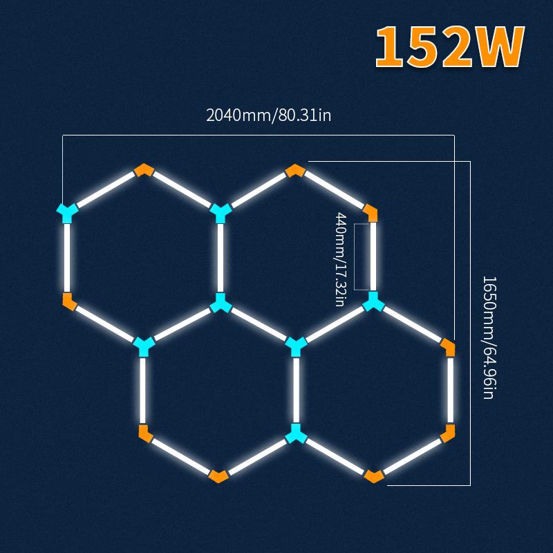 Barbershop Hair Salon Led Ceiling Light Hexagon Garage Light AC85-265V Honeycomb Led Tube Lighting For Car Detailing Workshop