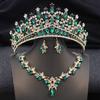 3 Pcs Wedding Crown Bridal Jewelry Sets for Women AB Tiaras and necklace earrings Prom Birthday Bride Tiaras and Crowns Set