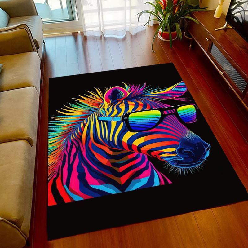 Wild Animal Zebra Area Rug Large,Carpet Rug for Living Room Bedroom Kitchen Doormat Decoration, bedroom decor  carpets cool
