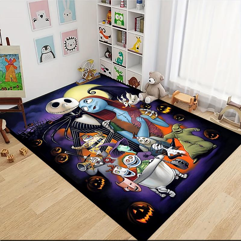 1Pc Jack Sally'S Winter Romance Carpet Rug Soft Washable Antislip Home Living Room Sofa Mats Personalized Christmas Rug