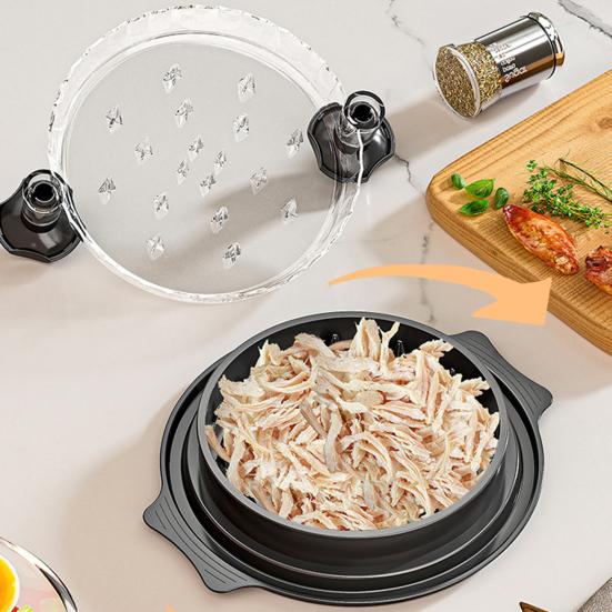 Chicken Shredder Tool Manual Chicken Shredder with Transparent Cover Multi-Purpose Kitchen Tool for Pork Beef Fish Salads Pet Food