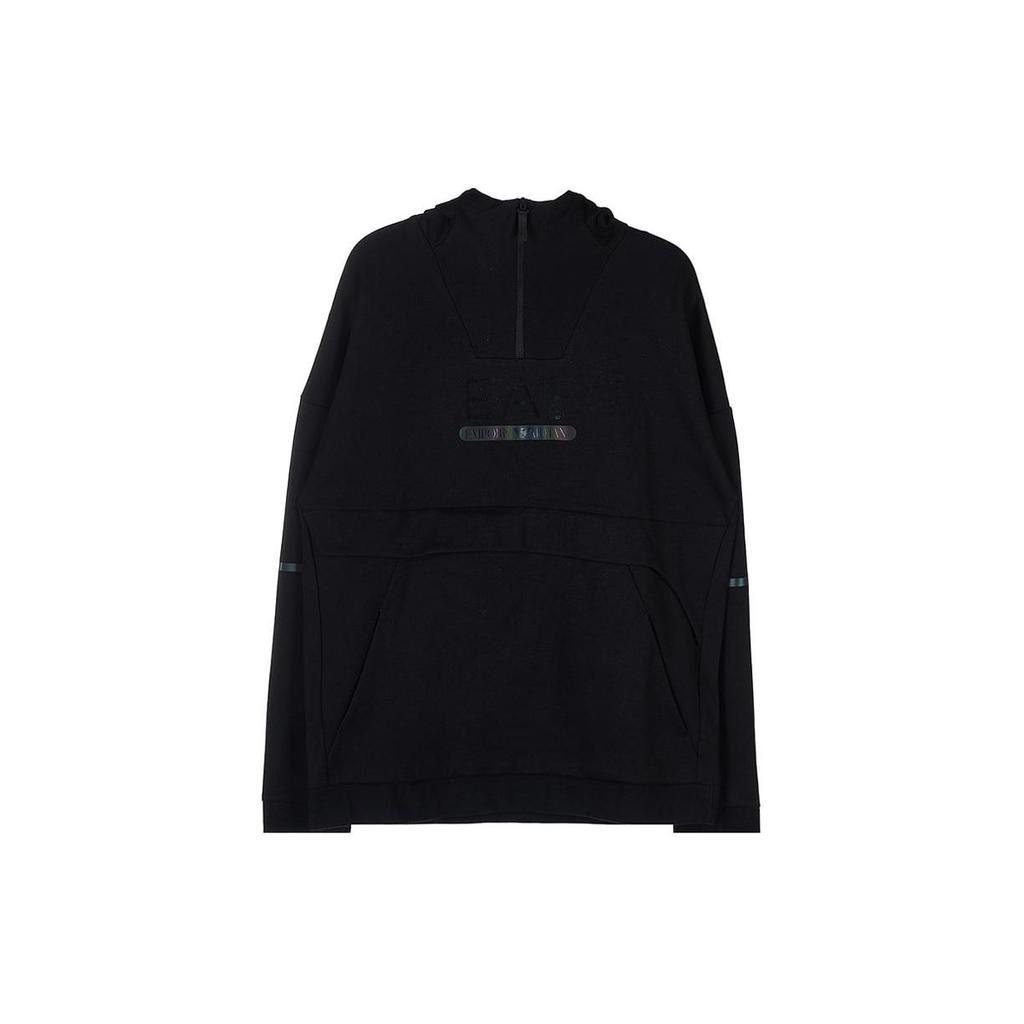 Emporio Armani Ea7 Fw22 Hūte ar burtu apdruku Džemperi Vīriešu džemperis Melns 6LPM21-PJANZ-1200