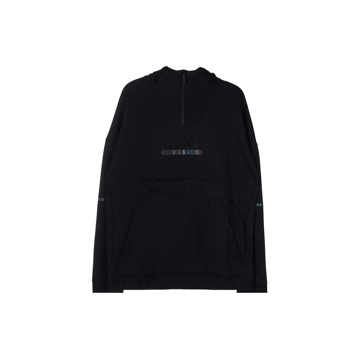 Emporio Armani Ea7 Fw22 Hooded Pullover Letter Print Sweatshirt Men sweatshirt Black 6LPM21-PJANZ-1200 XL