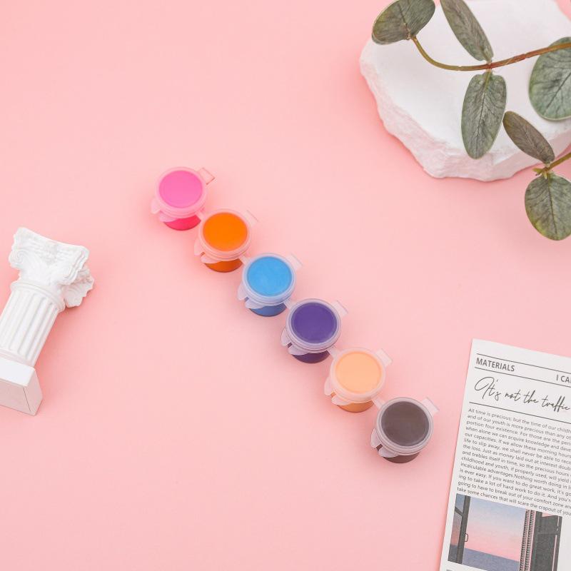 12-Color Acrylic Paint Strips with Plaster Doll for Kids DIY Graffiti, 3ml Each