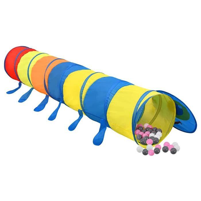 3107762 vidaXL Tunnel de jeu pour enfants avec 250 balles Multicolore 245 cm