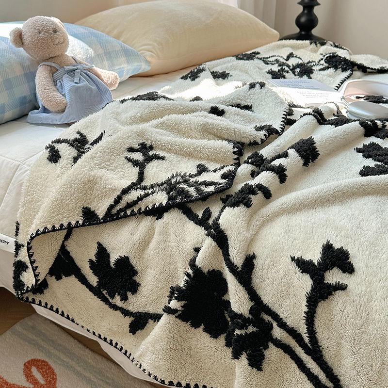 Französische Vintage Verdickte Korallenfleece Decke - Herbst/Winter Büro Nickerchen & Sofa Überwurf