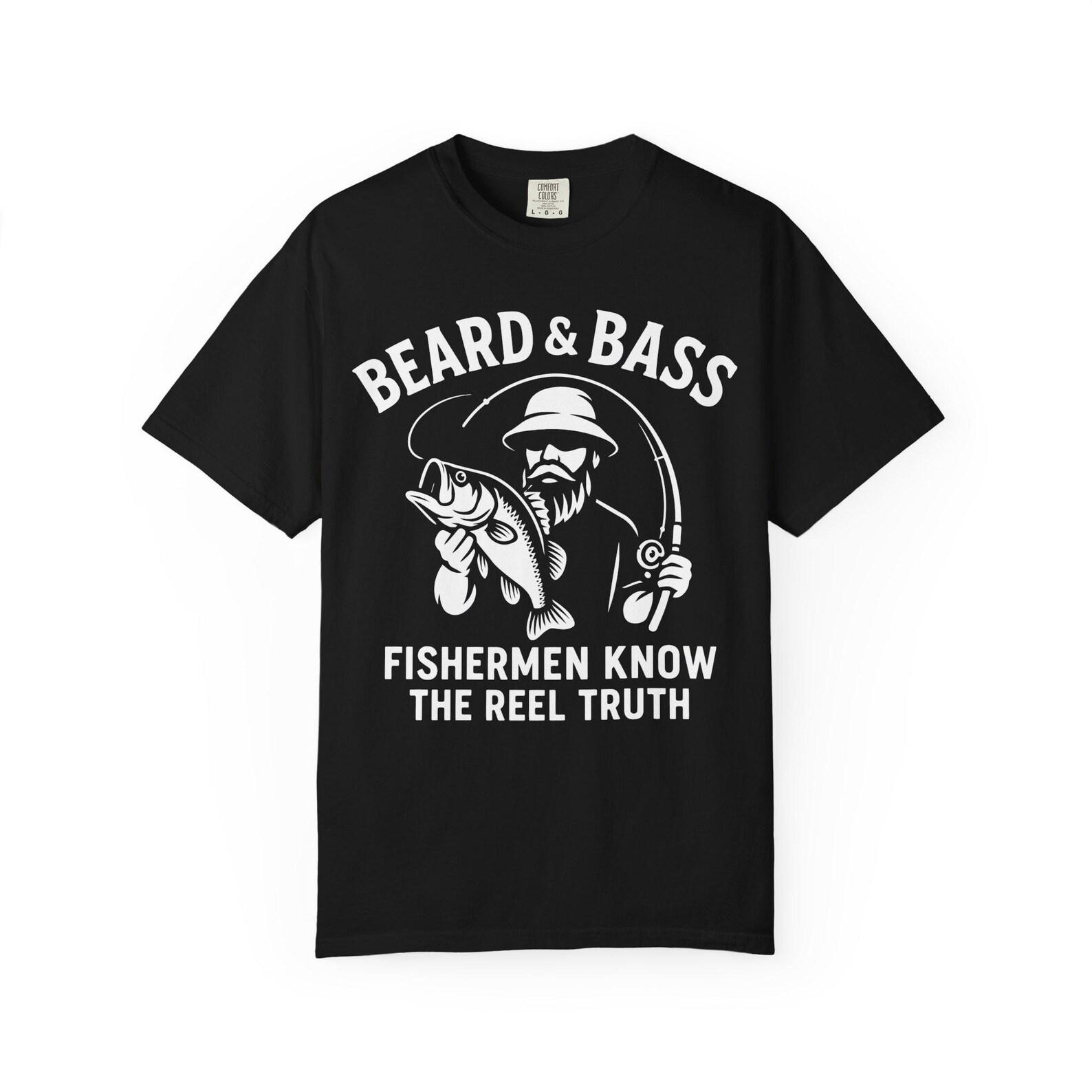 Funny Beard & Bass Fishing T-Shirt - Comfort Colors Tee 3XL