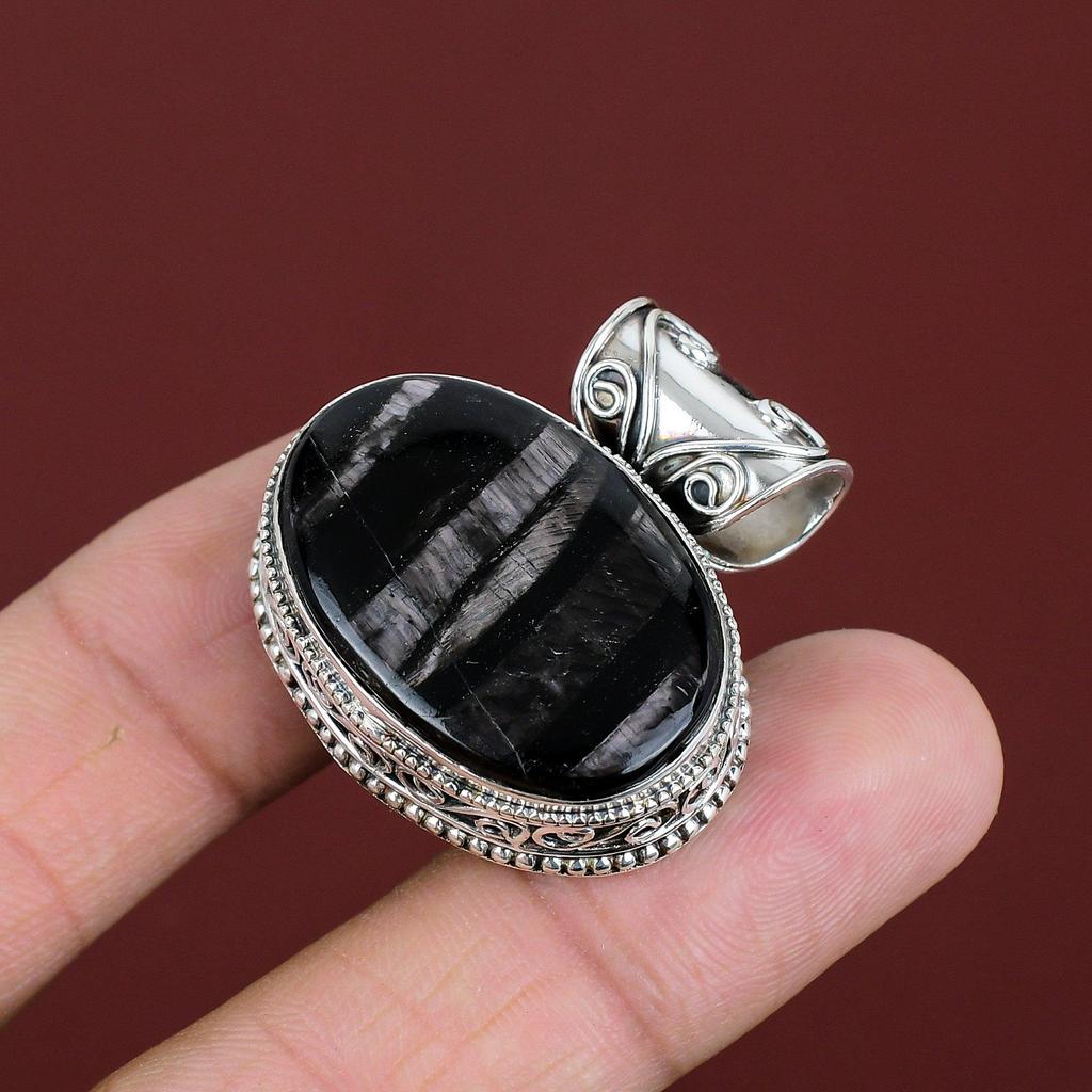 Hypersthene Pendant Gemstone Pendant Beautiful Vintage Jewelry 925 Sterling Silver Pendant Handmade Pendant Birthstone Jewelry Gifts For Her