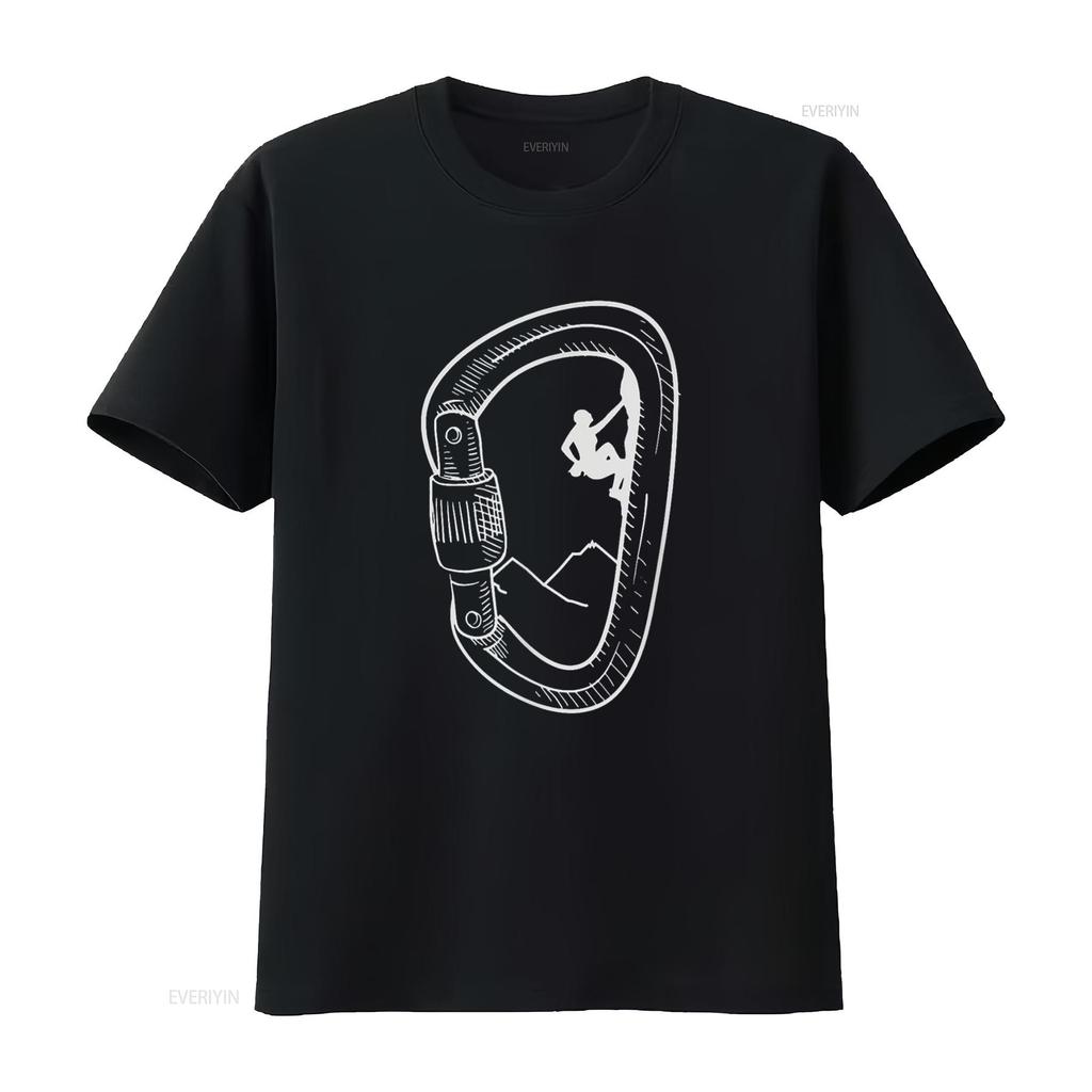 Rock Climbing T Shirt Carabiner Mountain Climber vintage Washed Slightly Unisex graphic Top For Everyday Wear Stretched