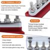 AAAF 600A Bus Bar 4-Stud (3/8 Inch) M10 High Current Copper Busbar Terminal Block Marine DC 12V 24V 48V With Cover