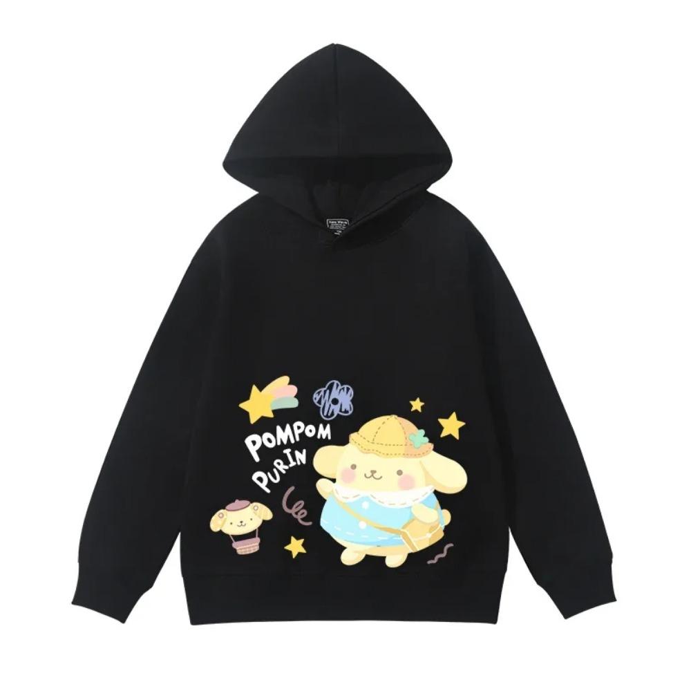 Niedlicher Pompompurin-Print Kinder Kapuzenpullover 2025 Herbst und Winter Kinder Langarm Lockerer Pullover Top Mädchen Niedliche Pulloverjacke